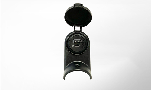 USB-C/A charger set with cover for holding bar